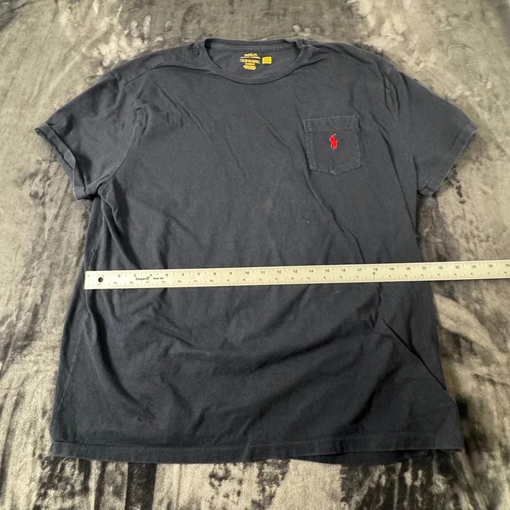 Polo Ralph Lauren T-Shirt Mens XL Navy Blue Pocket Short Sleeve Classic Fit